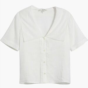 NWT Frame The Scallop Sailor White Blouse XS